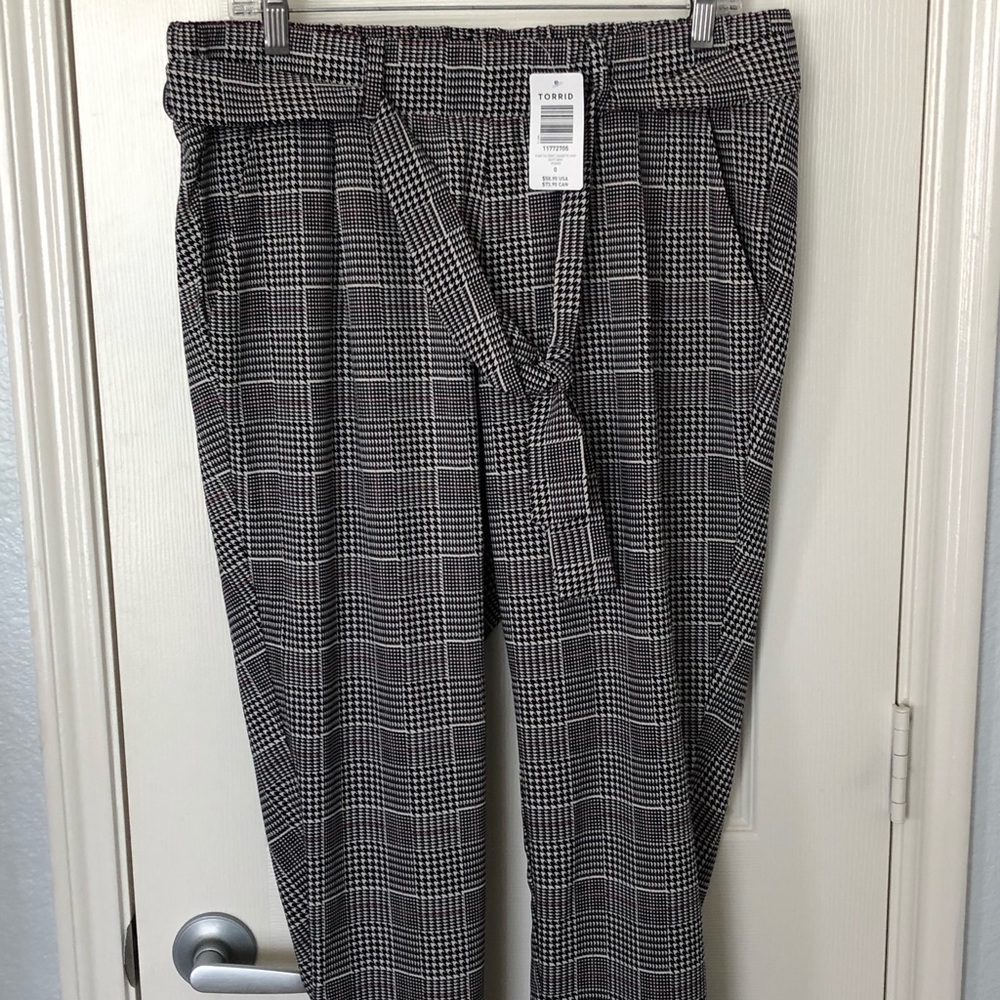💖 NWT Torrid Ankle Herringbone Pants w/ Belt 💖